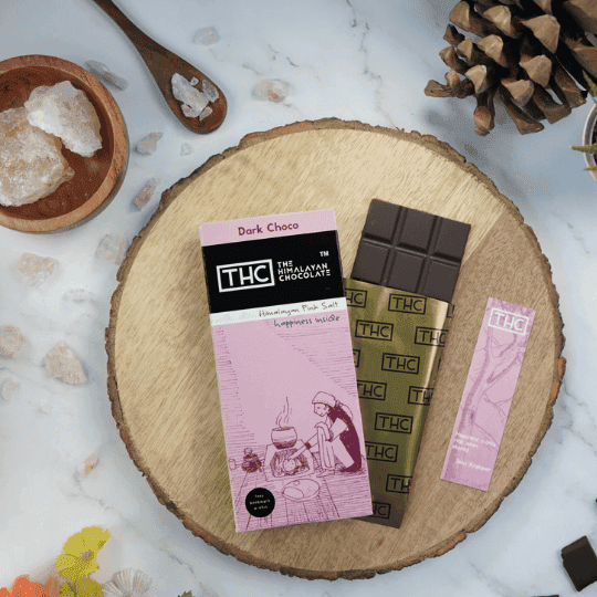 Himalayan Pink Salt with Layers of Dark Chocolate
