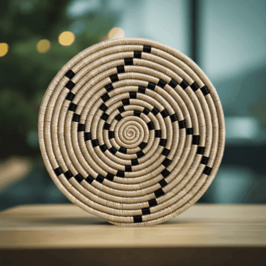Handmade Pine Needle Table Mat | Threads Color - Cream and Brown