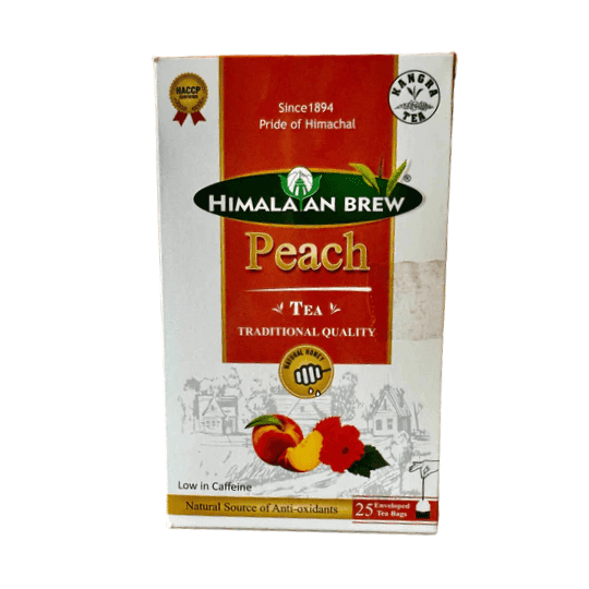 Peach Tea with Pure Hibiscus Flower, Honey & Stevia – Fruity, Refreshing & Natural Sweetness | 25 Tea Bags