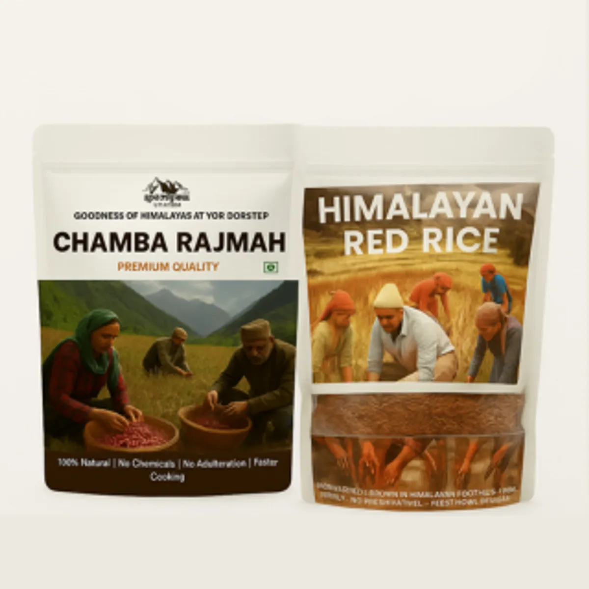 Apneehatti Rajmah and Red Rice combo pack 1kg plus 1kg from Himalayan farms