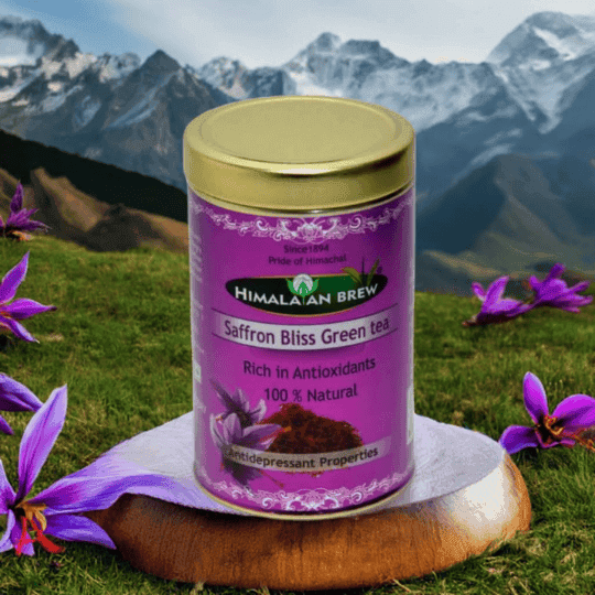 Pure Saffron Green Tea – 50g Loose Leaf Pack Luxurious Wellness Brew | Kashmiri Saffron & Kangra Green Tea | Rich in Antioxidants