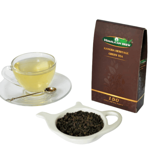 Kangra Heritage Green Tea – Loose Leaf (100g Pack) Gunpowder Style | Bold & Smoky Flavor | Pure Kangra Green Tea