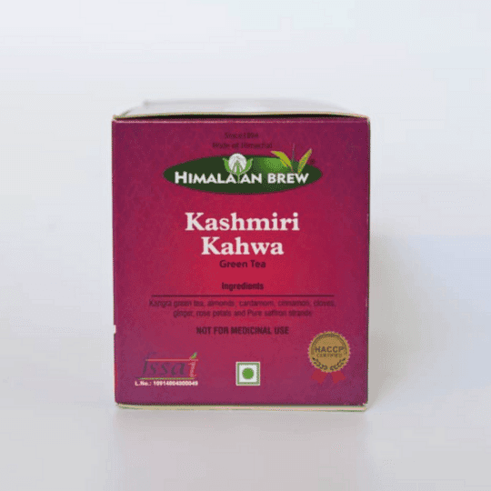Kashmiri Kahwa Green Tea (Tea Bags) Refreshing Spiced Wellness Blend | 25 Tea Sachets Per Box