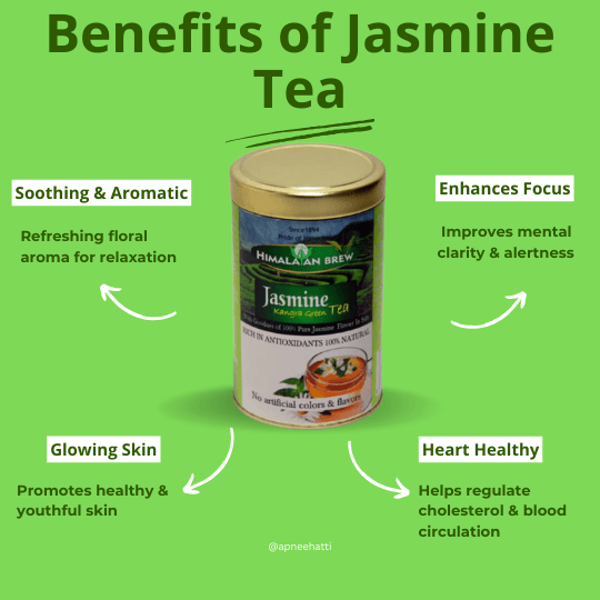 Jasmine Kangra Green Tea (Loose Leaf Tea) Delicately Floral Wellness Tea | 90g per Pack