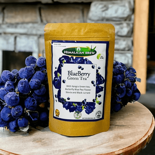 Blueberry Green Tea with Butterfly Pea Flower & Stevia – Antioxidant Detox Herbal Tea