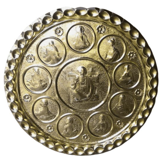 Chamba Thaal with Guru Nanak Dev Ji Nine Avatars – Traditional Himachali Metal Handicraft