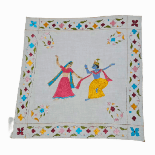 Chamba Rumal - Radha and Krishna