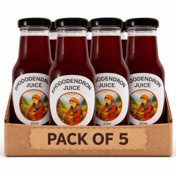 Rhododendron Juice Pack of 5 (200ml Each) | Buransh Juice Combo | Natural Himalayan Herbal Drink image 1